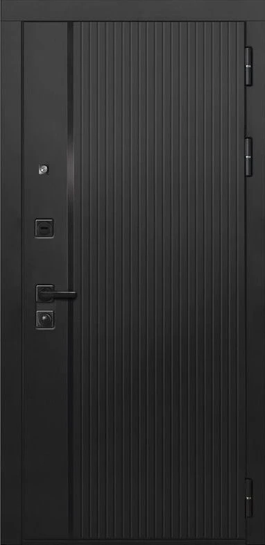 Входная дверь ДвериПРО L-45 СБ-1 (лак. белое, 16мм, беленый дуб) DPRO200527 внешняя сторона