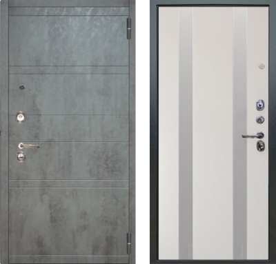 Дверь Аргус ЛЮКС 3К Агат-дуо-темный-бетон Антик серебро