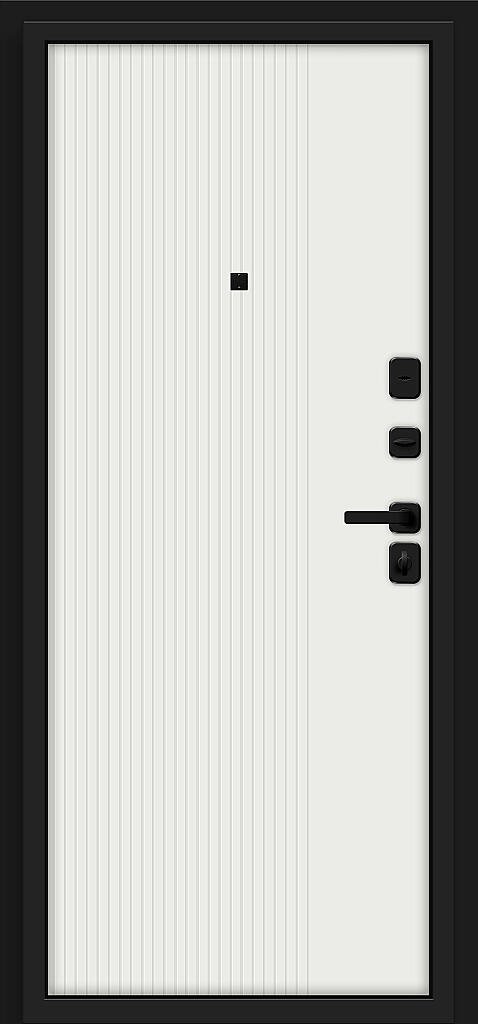Входная дверь Optim Z-2 Вертикаль Муар черный-Грецкий Орех/Белый BR6178 внутренняя сторона